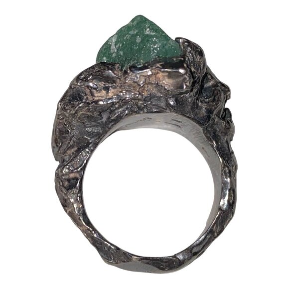 Ring Aventurine Size 7 Sterling Silver Rustic - Picture 10 of 16